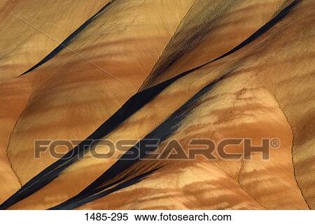 Stock Photography - Pattern on hills, Painted Hills, John Day Fossil Beds National Park, Wheeler County, Oregon, USA. Fotosearch