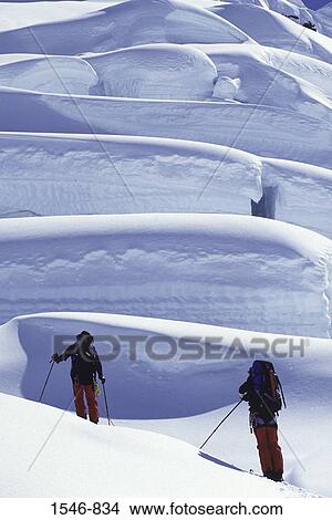 Rear view of a couple ski mountaineering, Ruth Gorge, Alaska, USA View Large Photo Image Picture - Rear view of a couple ski mountaineering, Ruth Gorge, Alaska, USA. Fotosearch