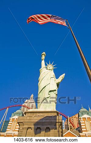 Replica of the Statue Of Liberty in front of a hotel, New York New York Hotel, Las Vegas, Clark County, Nevada, USA View Large Photo Image Stock Photograph - Replica of the Statue Of Liberty in front of a hotel, New York New York Hotel, Las Vegas, Clark County, Nevada, USA. Fotosearch