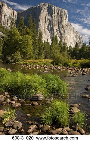 Stock Image - Rock formations on a landscape, El Capitan, Yosemite National Park, California, USA. Fotosearch