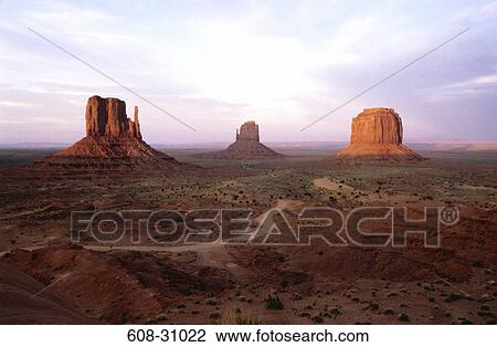 Stock Image - Rock formations on a landscape, Monument Valley, Arizona, USA. Fotosearch