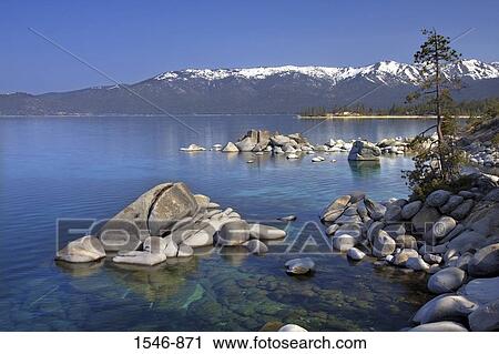 Rocks in a lake, East Shore, Lake Tahoe, Nevada, USA View Large Photo Image Stock Image - Rocks in a lake, East Shore, Lake Tahoe, Nevada, USA. Fotosearch