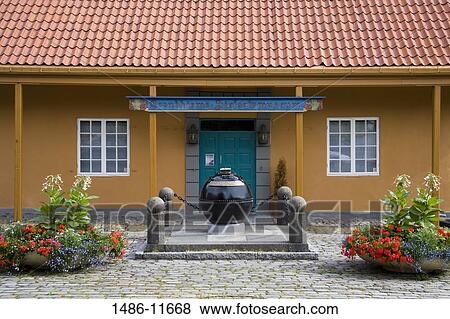 Stock Photo - Sculpture in front of a museum, Maritime Museum, Trondheim, Trondelag County, Trondelag, Norway. Fotosearch