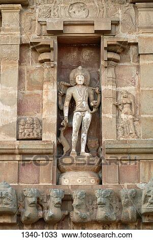 Sculpture on the wall of a temple, Brihadishwara Temple, Thanjavur, Tamil Nadu, India View Large Photo Image Stock Image - Sculpture on the wall of a temple, Brihadishwara Temple, Thanjavur, Tamil Nadu, India. Fotosearch