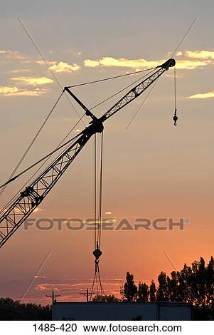 Silhouette of a crane View Large Photo Image Stock Image - Silhouette of a crane. Fotosearch