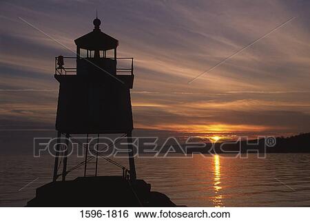 Silhouette of a lighthouse, Two Harbors, Lake County, Minnesota, USA View Large Photo Image Stock Photograph - Silhouette of a lighthouse, Two Harbors, Lake County, Minnesota, USA. Fotosearch