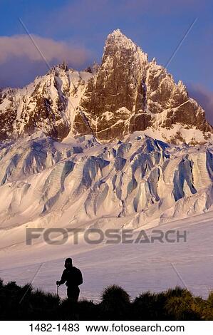 Stock Image - sky, snow, cloud, mountain, day, cold, silhouette. Fotosearch