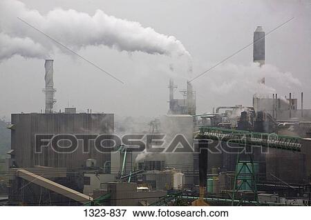 Smoke emerging from smoke stacks of a pulp mill, St. John, New Brunswick, Canada View Large Photo Image Stock Photo - Smoke emerging from smoke stacks of a pulp mill, St. John, New Brunswick, Canada. Fotosearch