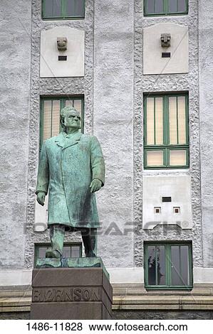 Statue of Bjornstjerne Bjornson the Norwegian author and play director outside a theater, Bergen, Hordaland County, Norway View Large Photo Image Stock Photo - Statue of Bjornstjerne Bjornson the Norwegian author and play director outside a theater, Bergen, Hordaland County, Norway. Fotosearch