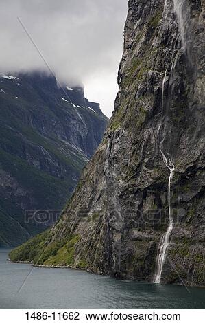 Waterfall, Geirangerfjord, More og Romsdal, Sunnmore, Norway View Large Photo Image Stock Image - Waterfall, Geirangerfjord, More og Romsdal, Sunnmore, Norway. Fotosearch