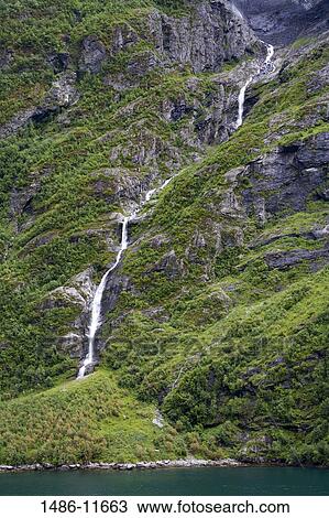Waterfall, Geirangerfjord, More og Romsdal, Sunnmore, Norway View Large Photo Image Stock Image - Waterfall, Geirangerfjord, More og Romsdal, Sunnmore, Norway. Fotosearch