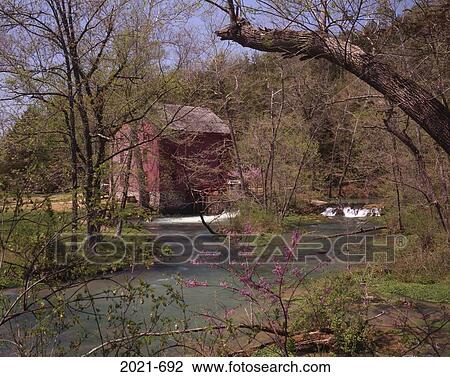 Watermill at stream, Alley Mill, Alley Spring, Shannon County, Missouri, USA View Large Photo Image Stock Image - Watermill at stream, Alley Mill, Alley Spring, Shannon County, Missouri, USA. Fotosearch