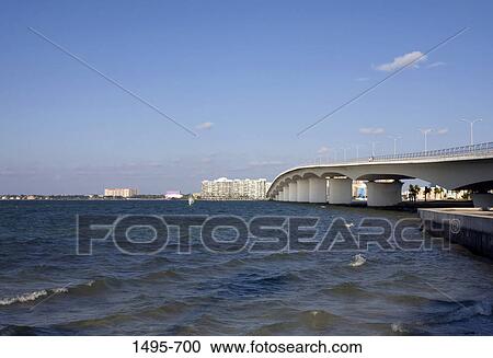 Bridge across a bay, John Ringling Causeway Bridge, Sarasota Bay, Sarasota, Sarasota County, Florida, USA View Large Photo Image Stock Image - Bridge across a bay, John Ringling Causeway Bridge, Sarasota Bay, Sarasota, Sarasota County, Florida, USA. Fotosearch