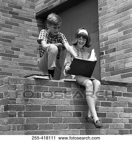 Children reading outside View Large Photo Image Stock Image - Children reading outside. Fotosearch