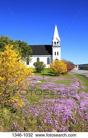 Church and flowers in a field, Lahave River, Nova Scotia, Canada View Large Photo Image Stock Image - Church and flowers in a field, Lahave River, Nova Scotia, Canada. Fotosearch