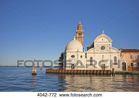 Church At The Waterfront San Michele Church Isola Venice Veneto Italy Stock Image 4042 772 Fotosearch