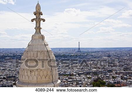 Picture - Cityscape viewed from Basilique du Sacre Coeur, Montmartre, Paris, Ile-De-France, France. Fotosearch