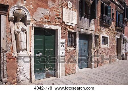 Stock Photo - Facade of a Moorish house, Tintoretto's House, Cannaregio, Venice, Veneto, Italy. Fotosearch