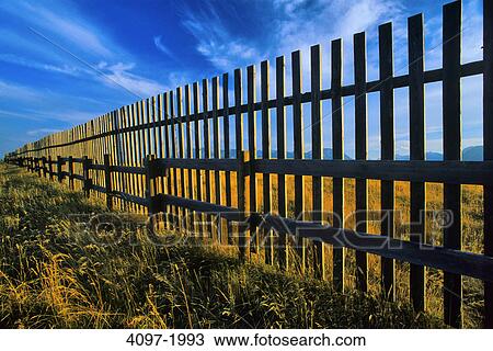 Fence in a field, Alberta, Canada View Large Photo Image Stock Image - Fence in a field, Alberta, Canada. Fotosearch
