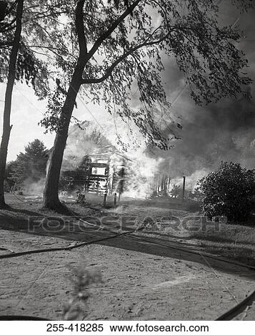Stock Photography - Fire on farm. Fotosearch