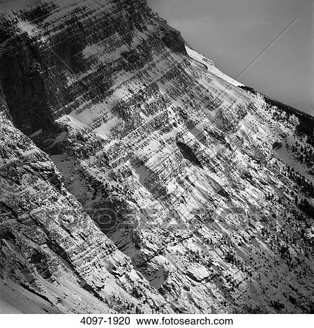 Stock Image - High angle view of a mountain, Jasper National Park, Alberta, Canada. Fotosearch