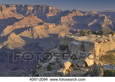 Picture - High angle view of rock formations, Moran Point, South Rim, Grand Canyon National Park, Arizona, USA. Fotosearch