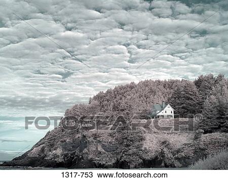 Stock Image - Lighthouse on the coast, Heceta Head Lighthouse, Oregon Coast, Oregon, USA. Fotosearch