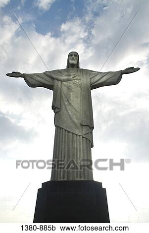Low angle view of a statue of Jesus Christ, Christ the Redeemer, Mt Corcovado, Rio de Janeiro, Brazil View Large Photo Image Stock Image - Low angle view of a statue of Jesus Christ, Christ the Redeemer, Mt Corcovado, Rio de Janeiro, Brazil. Fotosearch