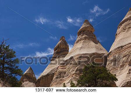 Stock Photo - Low angle view of rock formations, Kasha-Katuwe Tent Rocks, Sandoval County, New Mexico, USA. Fotosearch