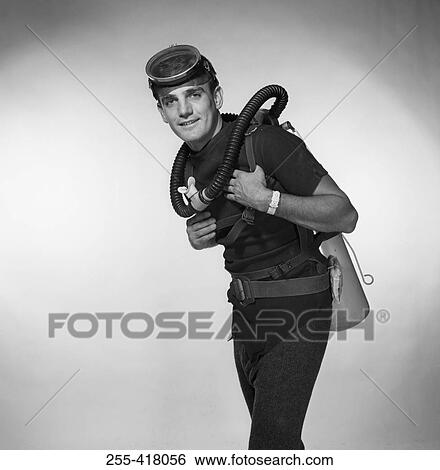 Man with scuba diving equipment View Large Photo Image Stock Photograph - Man with scuba diving equipment. Fotosearch