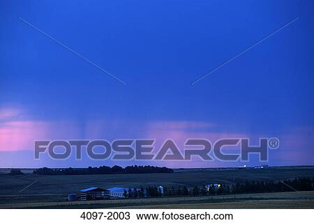 Stock Image - Panoramic view of a landscape, Alberta, Canada. Fotosearch