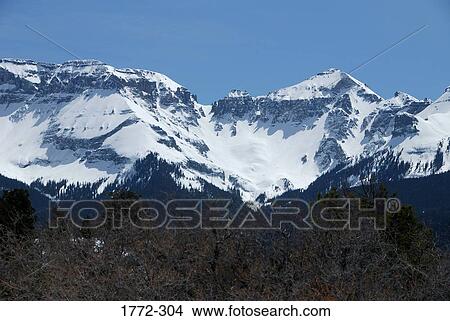 Picture - Panoramic view of snow covered mountains, Ridgway, Colorado, USA. Fotosearch