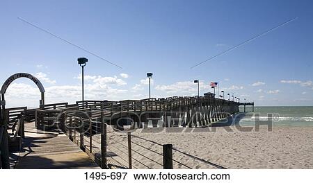 Pier on the beach, Venice Fishing Pier, Venice Beach, Venice, Gulf Of Mexico, Sarasota County, Florida, USA View Large Photo Image Stock Photo - Pier on the beach, Venice Fishing Pier, Venice Beach, Venice, Gulf Of Mexico, Sarasota County, Florida, USA. Fotosearch