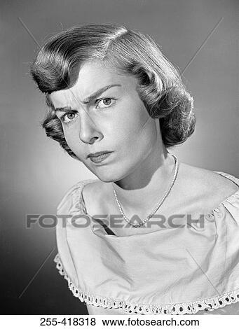 Portrait of grimacing woman View Large Photo Image Stock Photo - Portrait of grimacing woman. Fotosearch