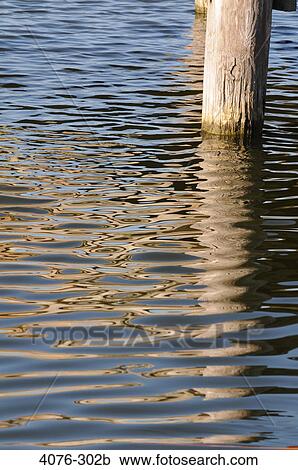 Ripples on water surface with a wooden post View Large Photo Image Stock Image - Ripples on water surface with a wooden post. Fotosearch