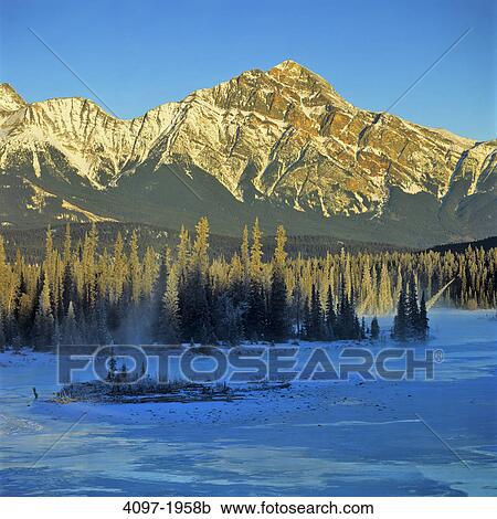 River in front of mountains, Athabasca River, Pyramid Mountain, Jasper National Park, Alberta, Canada View Large Photo Image Stock Image - River in front of mountains, Athabasca River, Pyramid Mountain, Jasper National Park, Alberta, Canada. Fotosearch
