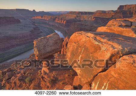 Stock Image - River passing through a canyon, Colorado River, Canyonlands National Park, Utah, USA. Fotosearch