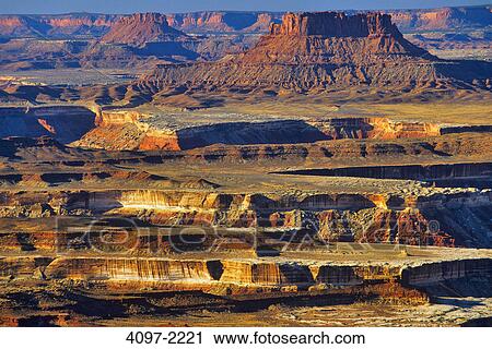 Stock Image - Rock formations in a canyon, Green River, Island In The Sky, Canyonlands National Park, Utah, USA. Fotosearch