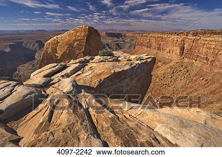Stock Image - Rock formations in a canyon, Muley Point, Utah, USA. Fotosearch