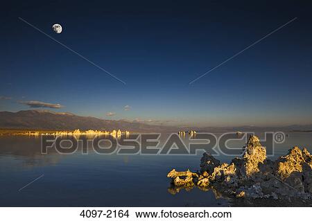 Picture - Rock formations in a lake, Mono Lake, California, USA. Fotosearch