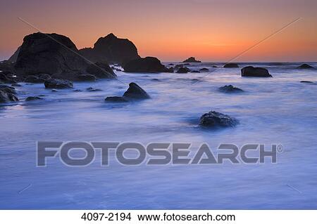 Picture - Rock formations in an ocean, False Klamath Cove, Redwood National Park, California, USA. Fotosearch