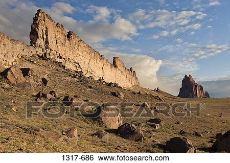 Rock formations in desert, Ship Rock, San Juan County, New Mexico, USA View Large Photo Image Stock Photograph - Rock formations in desert, Ship Rock, San Juan County, New Mexico, USA. Fotosearch