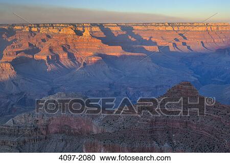 Stock Image - Rock formations on a landscape, Mather Point, South Rim, Grand Canyon National Park, Arizona, USA. Fotosearch