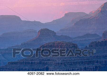 Stock Image - Rock formations on a landscape, Mather Point, South Rim, Grand Canyon National Park, Arizona, USA. Fotosearch