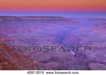 Picture - Rock formations on a landscape, Colorado River, South Rim, Grand Canyon National Park, Arizona, USA. Fotosearch