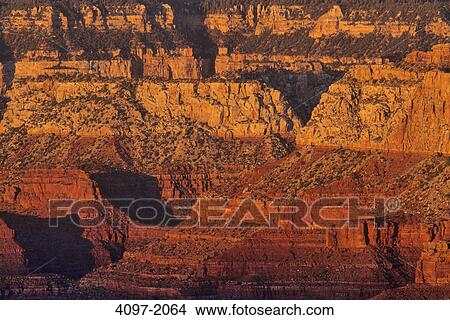 Picture - Rock formations on a landscape, South Rim, Grand Canyon National Park, Arizona, USA. Fotosearch