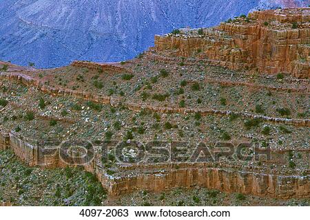 Stock Image - Rock formations on a landscape, South Rim, Grand Canyon National Park, Arizona, USA. Fotosearch