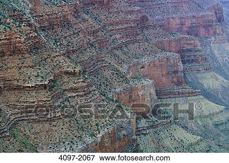 Stock Photo - Rock formations on a landscape, South Rim, Grand Canyon National Park, Arizona, USA. Fotosearch