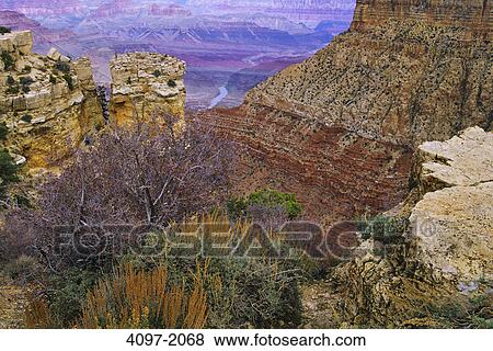 Rock formations on a landscape, South Rim, Grand Canyon National Park, Arizona, USA View Large Photo Image Stock Photo - Rock formations on a landscape, South Rim, Grand Canyon National Park, Arizona, USA. Fotosearch