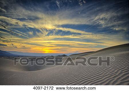 Stock Image - Sand dunes in a desert, Mesquite Flat Dunes, Death Valley National Park, California, USA. Fotosearch